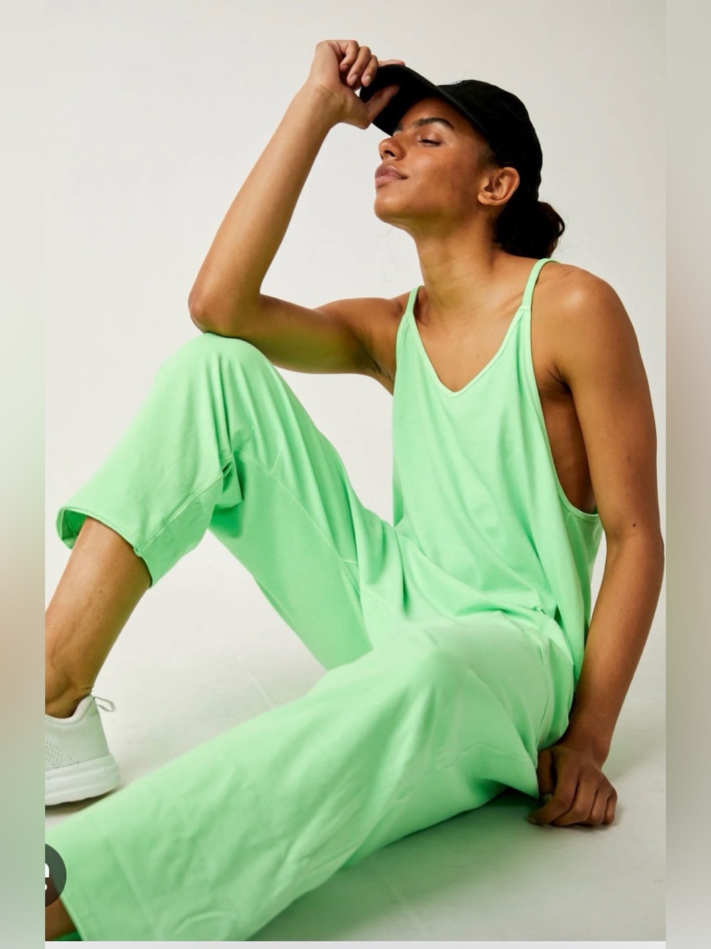 Free People FP Movement Hot Shot Onesie Small Mint Green Oversized Romper - Picture 3 of 3